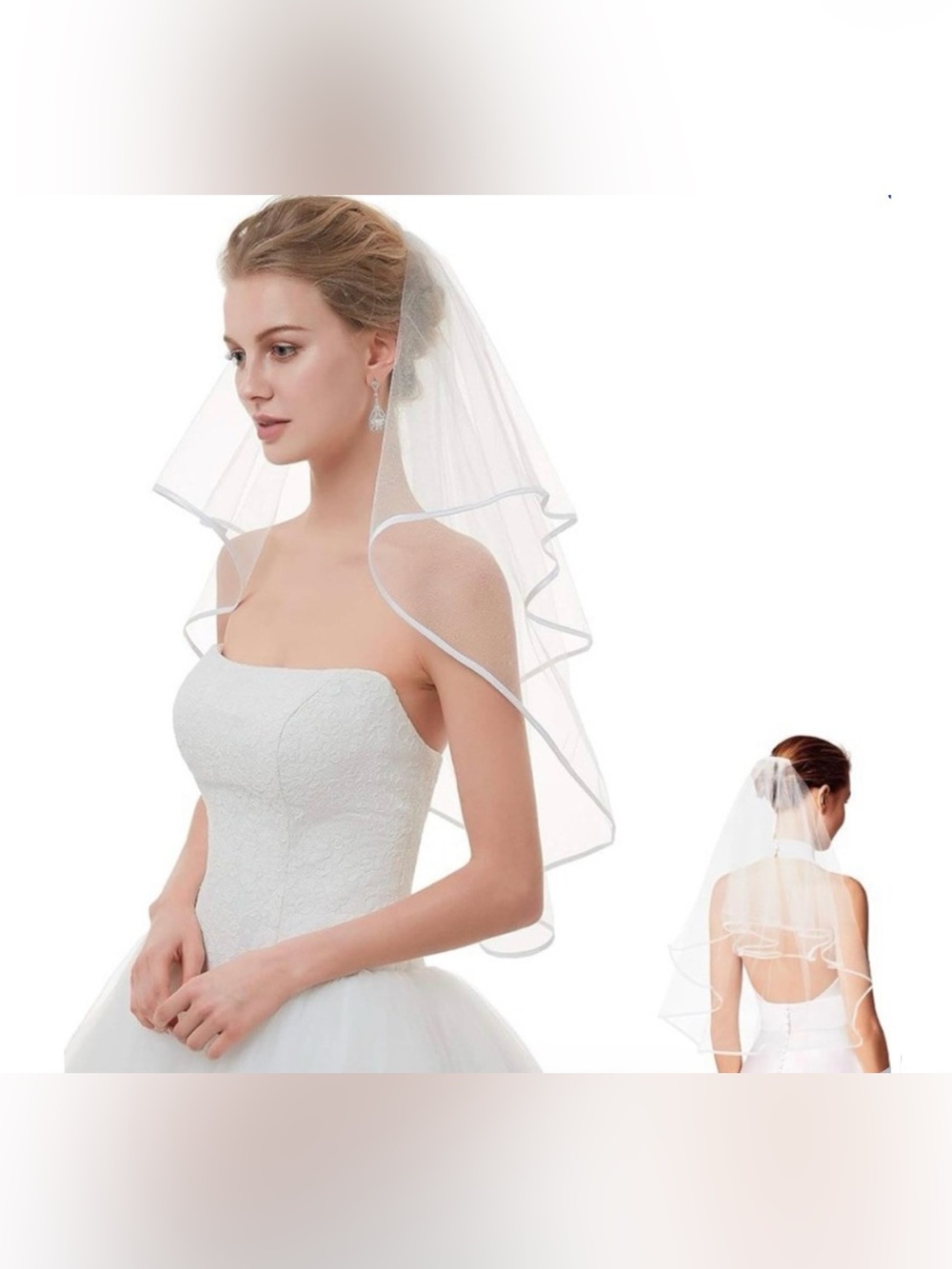 Comb veil in white